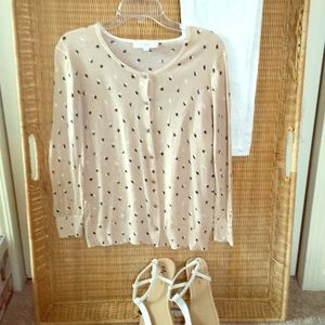LOFT adorable dots button cardigan M